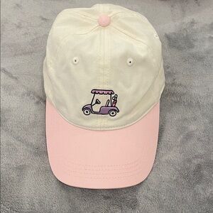 Frazier Sterling Sport women’s Pink and Cream Golf Cart Cap-NEVER WORN!